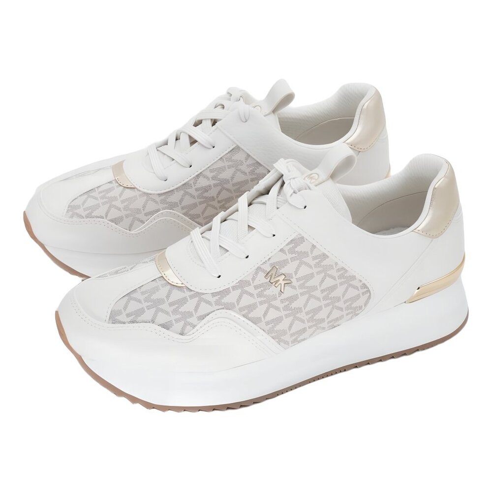 Michael Kors Raina Lace-Up Trainer Sneaker Vanilla 7.5M - Picture 2 of 6